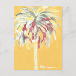 De Gele Palm van de Kanarie van de prentbriefkaar Briefkaart