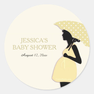 De gele Stickers van het Baby shower van de