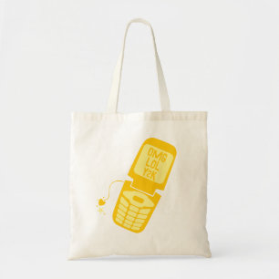 De Gele Telefoon T-Shirt van de Tik van de Retro Tote Bag