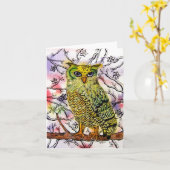 De gele uil notenkaart kaart (Gele Bloem)