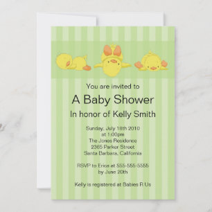 De gele Uitnodiging van het Baby shower van de