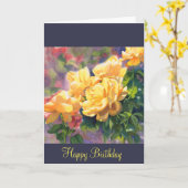De gele Verjaardag van Rozen Kaart (Gele Bloem)