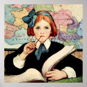 De Geleerde door Jessie Willcox Smith Poster