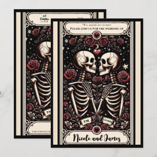 DE GELIEFDE Tarot Skelet Liefde Rode Rozen Huwelij Kaart