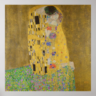 De Geliefden Kussende Omhelzing door Gustav Klimt Poster