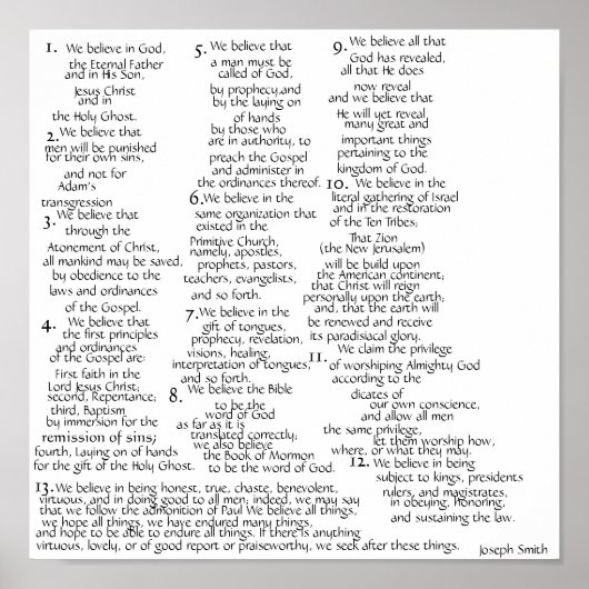 De geloofsartikelen poster (Voorkant)