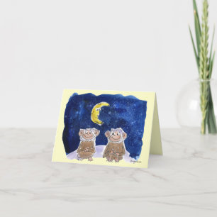 De gelukkige Apen NoteCard van de Cartoon Kaart
