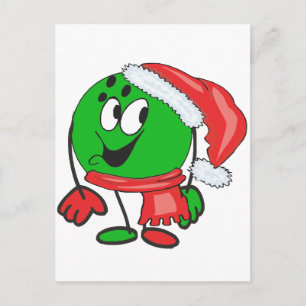 De gelukkige bal die van het Kerstmiskegelen een Feestdagenkaart