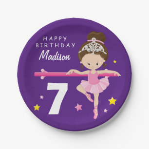 De gelukkige Ballerina van de Verjaardag Papieren Bordje