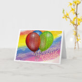 De gelukkige Ballons van de Verjaardag Kaart (Gele Bloem)