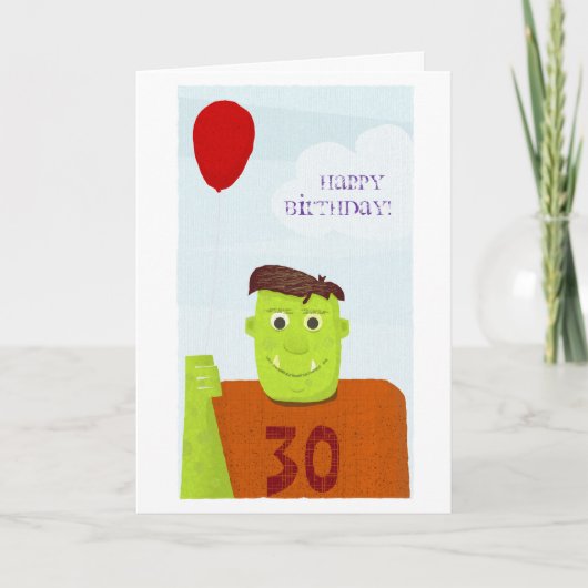 De gelukkige Boeman van de Verjaardag (editable Kaart (Voorkant)