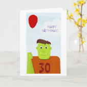 De gelukkige Boeman van de Verjaardag (editable Kaart (Gele Bloem)