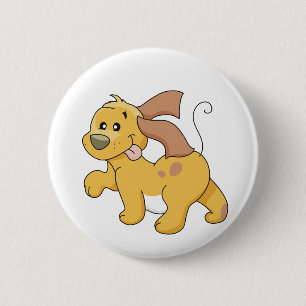 De gelukkige Bruine T-shirts en de Giften van de H Ronde Button 5,7 Cm