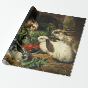 De gelukkige familie van konijnen door Alfred Barb Cadeaupapier