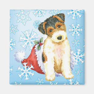 De gelukkige Fox-terrier van de Draad Howliday Magneet