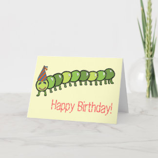 De gelukkige Illustratie van Caterpillar Kaart