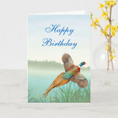 De gelukkige Kaart van de Fazant van de Verjaardag (Gele Bloem)