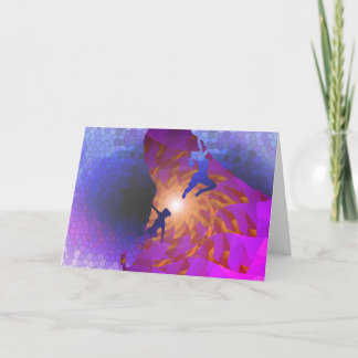 De gelukkige kaart van de rotsklimmers van de