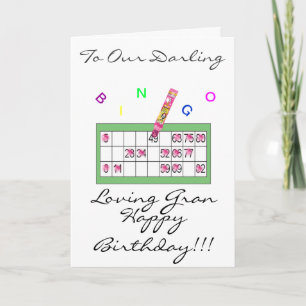 DE GELUKKIGE KAART VAN DE VERJAARDAG BINGO GRAN