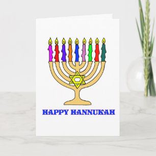 De gelukkige Kaart van Hannukah Menorah
