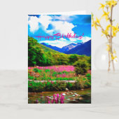 De gelukkige Kaart van het Uitzicht van de Berg (Gele Bloem)