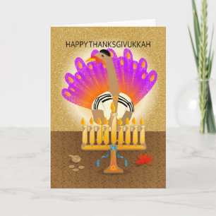 De gelukkige Kaart van Thanksgivukkah Turkije