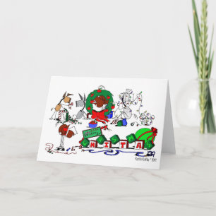 De gelukkige Kerstkaart van de Boerderijen van het Feestdagen Kaart