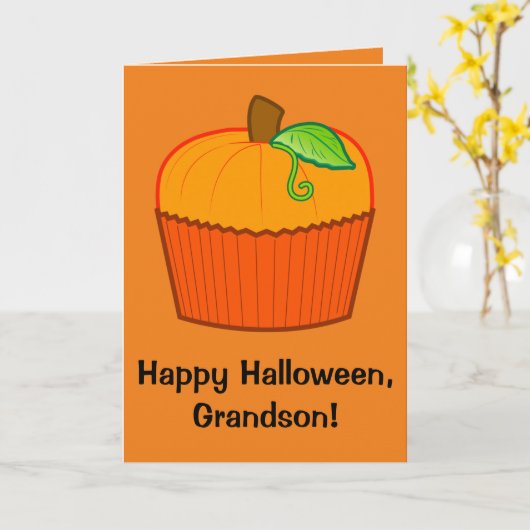 De gelukkige Kleinzoon van Halloween Kaart (Gele Bloem)