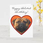 De gelukkige Late hond van de Verjaardag Kaart (Gele Bloem)