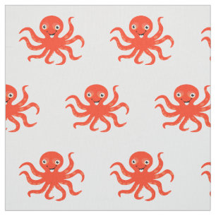 De gelukkige Oranje Octopus van de Cartoon Stof