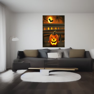 De gelukkige pompoen AI Art Poster