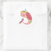 De gelukkige roze walvis ronde sticker (Tas)