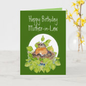 De gelukkige Schoonmoeder Robin van de Verjaardag Kaart (Gele Bloem)