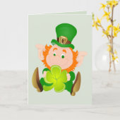 De gelukkige St. Patrick kabouter van de Dag Kaart (Gele Bloem)