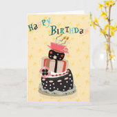 De gelukkige Stapel van de Cake van de Kaarten van (Gele Bloem)