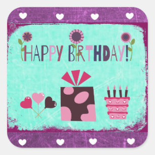 De gelukkige Stickers van de Cake van de