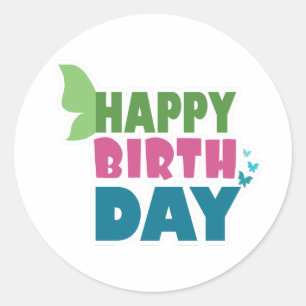 De gelukkige stickers van de verjaardagsvlinder