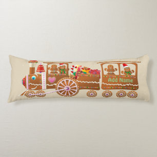 De gelukkige trein van Gingerbread Cookies Lichaamskussen