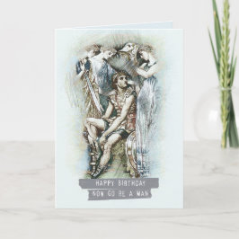 De gelukkige Verjaardag, gaat nu is een Man Kaart