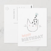 De Gelukkige Verjaardag van de Kat van de partij Briefkaart (Voorkant / Achterkant)