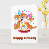 De Gelukkige Verjaardag van de Viering van de hond Kaart (Gele Bloem)