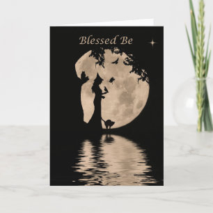 De Gelukkige Verjaardag van Wicca met Heks en Kaart