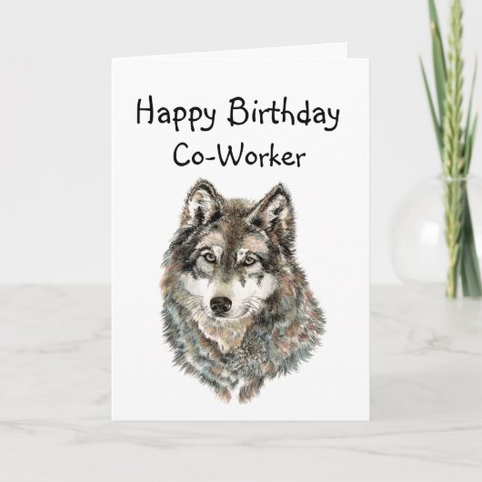 De gelukkige Wolf van de Humor van de Medewerker Kaart (Voorkant)