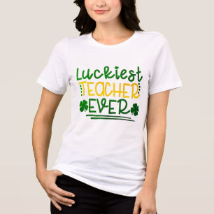 De gelukkigste leraar ooit   St. Patrick's Day Tri-Blend Shirt
