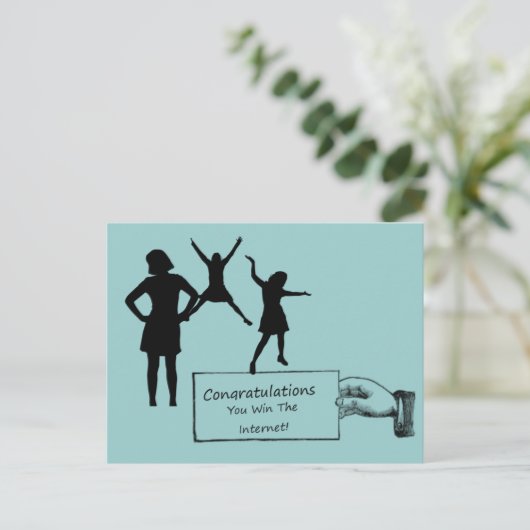 De gelukwensen u winnen het Briefkaart van (Staand voorkant)