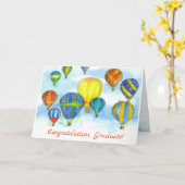 De Gelukwensen van de Afstuderen van de Ballons Kaart (Gele Bloem)