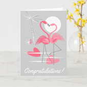 De Gelukwensen van de Liefde van de flamingo! Kaart (Gele Bloem)