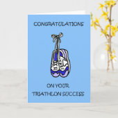 De Gelukwensen van het Succes van Triathlon Kaart (Gele Bloem)