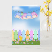 De Gelukwensen van vierlingen Kaart (Gele Bloem)