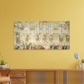 De gemaskerde bal bij de Galerie des Glaces Canvas Afdruk (Insitu (Woonkamer))